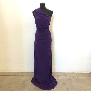 Purple One Shoulder Long Dress